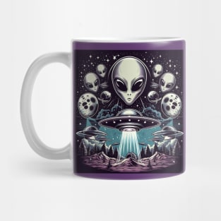 Grey Aliens in a UFO Mug
